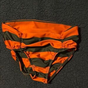 Mabo Orange and Black Striped Bikini Bottom